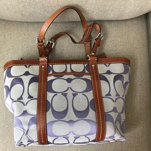 Coach full zip tote/shoulder bag signature style